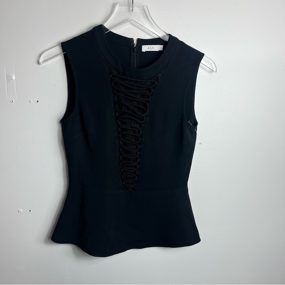 A.L.C black dress lace top size 0 1505